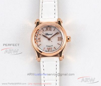 GB Factory Chopard Happy Sport 274893-5009 White Leather 30 MM Cal.2892 Automatic Ladies' Watch